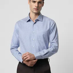 Van Heusen Slim Fit Micro Checked Pure Cotton Formal Shirt-image-59