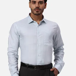 Park Avenue Checked Cotton Slim Fit Spread Collar Curved Formal Shirt-image-95