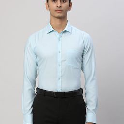 Park Avenue Slim Fit Self Design Cutaway Collar Pure Cotton Formal Shirt-image-98
