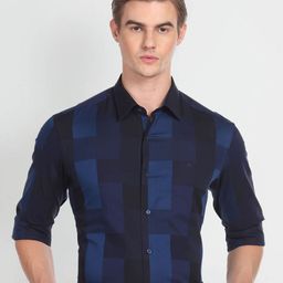 Arrow Checked Slim Fit Opaque Cotton Formal Shirt-picture-6