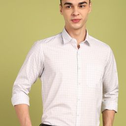 FUBAR Men Slim Fit Grid Tattersall Checks Opaque Checked Formal Shirt-picture-49