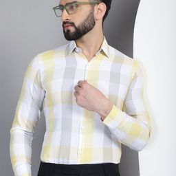 Indian Needle Classic Buffalo Checked Pure Cotton Formal Shirt-image-70