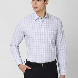 Van Heusen Men White Checked Formal Shirt-image-73