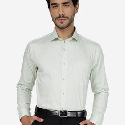 METAL Slim Fit Spread Collar Cotton Formal Shirt-image-72
