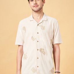 7 Alt by Pantaloons Embroidered Spread Collar Casual Shirt-picture-5