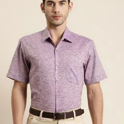 SOJANYA Men Purple Classic Regular Fit Solid Formal Shirt-image-74