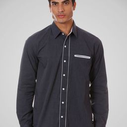 SHIRT THEORY Men Grey Comfort Casual Shirt-image-122