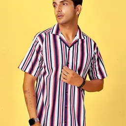 HARPITA Men Comfort Semi Sheer Striped Casual Shirt-image-27