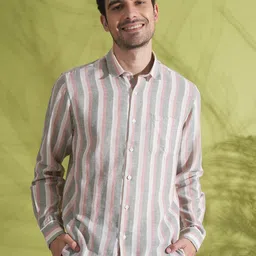 Crocodile Comfort Striped Cotton Casual Shirt-picture-45