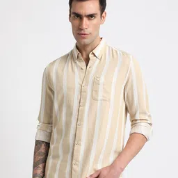 THE BEAR HOUSE Slim Fit Striped Casual Shirt-image-13
