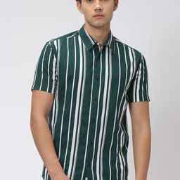 Mufti Slim Fit Striped Casual Cotton Linen Shirt-image-54