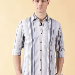 VALEN CLUB Men Slim Fit Opaque Striped Casual Shirt-image-32