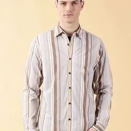 VALEN CLUB Men Slim Fit Opaque Striped Casual Shirt-picture-29