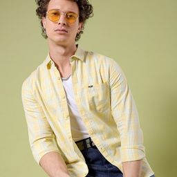 The Indian Garage Co Slim Fit Tartan Checks Opaque Twill Cotton Casual Shirt-image-83