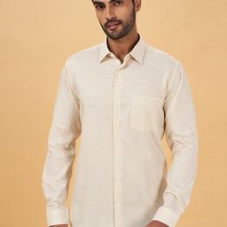 BYFORD by Pantaloons Micro Checks Slim Fit Opaque Pure Cotton Casual Shirt-image-10