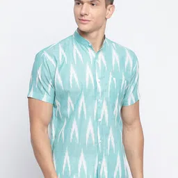 JAVINISHKA Geometric Printed Cotton Classic Slim Fit Opaque Casual Shirt-picture-25