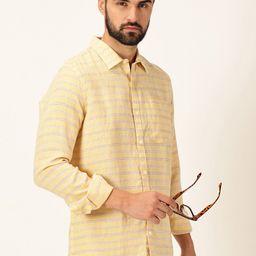 Thomas Scott Premium Linen Slim Fit Striped Casual Shirt-picture-12