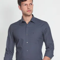 Arrow Self Design Cutaway Collar Pure Cotton Slim Fit Formal Shirt-picture-9