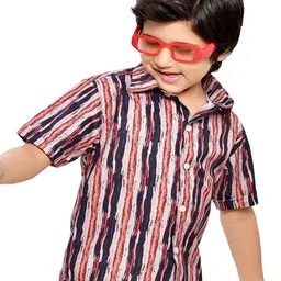 BAESD Boys Striped Printed Spread Collar Cotton Casual Shirt-image-97
