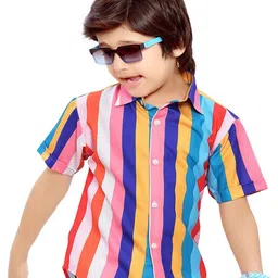 BAESD Boys Comfort Multi Stripes Cotton Casual Shirt-image-37