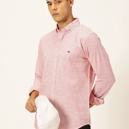 Thomas Scott Smart Pinstriped Button Down Collar Pure Cotton Casual Shirt-image-99