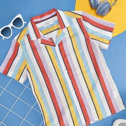 Pantaloons Junior Boys Striped Spread Collar Casual Shirt-49