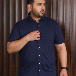 bigbanana Men Knitted Plus Size Casual Pure Cotton Shirt-image-33