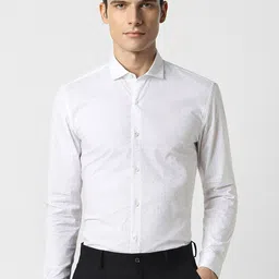 Peter England Slim Fit Geometric Printed Long Sleeves Formal Shirt-image-59