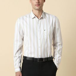 Allen Solly Slim Fit Vertical Striped Spread Collar Pure Cotton Formal Shirt-picture-38