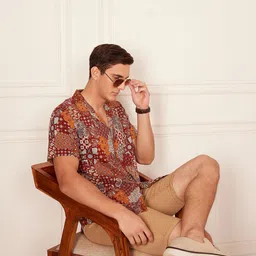 DENNISON Smart Block Printed Casual Shirt-image-97
