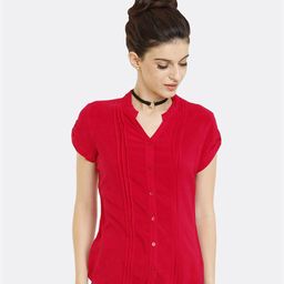 IDENTITI Women Red Standard Slim Fit Casual Shirt-image-55