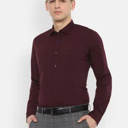 Van Heusen Men Maroon Slim Fit Formal Shirt-image-56