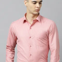 English Navy Men Slim Fit Formal Shirt-image-99
