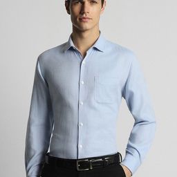 Peter England Elite Slim Fit Checked Pure Cotton Formal Shirt-image-76