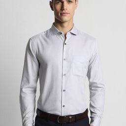 Peter England Elite Slim Fit Pure Cotton Formal Shirt-image-26