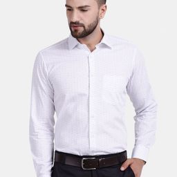 Cotstyle Premium Geometric Printed Cotton Formal Shirt-image-98