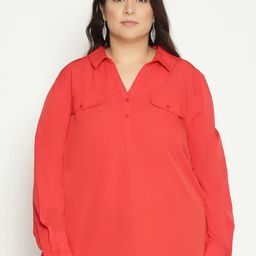 Oxolloxo Women Red Casual Shirt-image-2