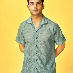 HARPITA Men Comfort Semi Sheer Printed Casual Shirt-image-45