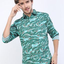 KETCH Men Green Slim Fit Printed Casual Shirt-image-29