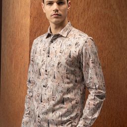LOCOMOTIVE Slim Fit Printed Opaque Casual Shirt-image-78