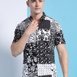 The Indian Garage Co Spread Collar Slim Fit Floral Printed Casual Pure Cotton Shirt-image-22