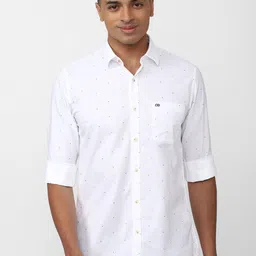 Peter England Casuals Men Slim Fit Typography Printed Casual Pure Cotton Shirt-image-46