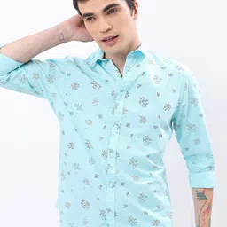 KETCH Slim Fit Floral Printed Cotton Casual Shirt-image-24