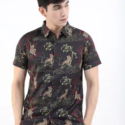 KETCH Men Grey Slim Fit Floral Printed Casual Shirt-image-13