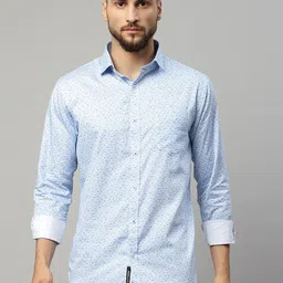 Rodamo Men Blue Slim Fit Printed Casual Shirt-picture-49