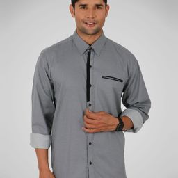SHIRT THEORY Men Grey Comfort Printed Casual Shirt-image-120