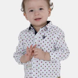 One Friday Boys White Comfort Printed Casual Shirt-image-91
