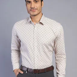 JADE BLUE Geometric Printed Opaque Printed Cotton Formal Shirt-image-28