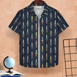 HELLCAT Boys Opaque Printed Casual Shirt-51