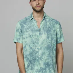 Celio Classic Regular Fit Abstract Printed Spread Collar Opaque Casual Shirt-image-53